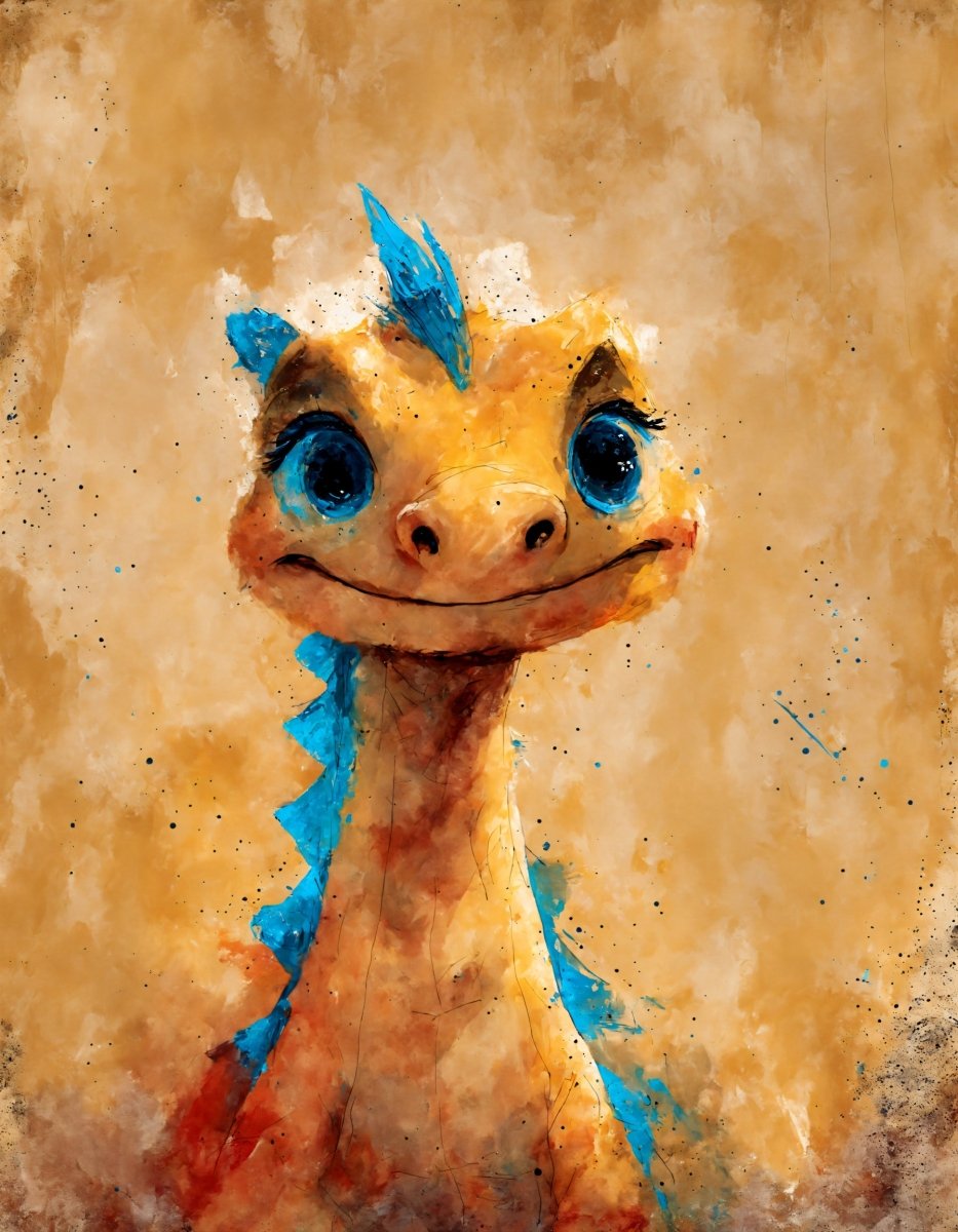 Friendly dragonet portrait - Art print - Poster - Ever colorful