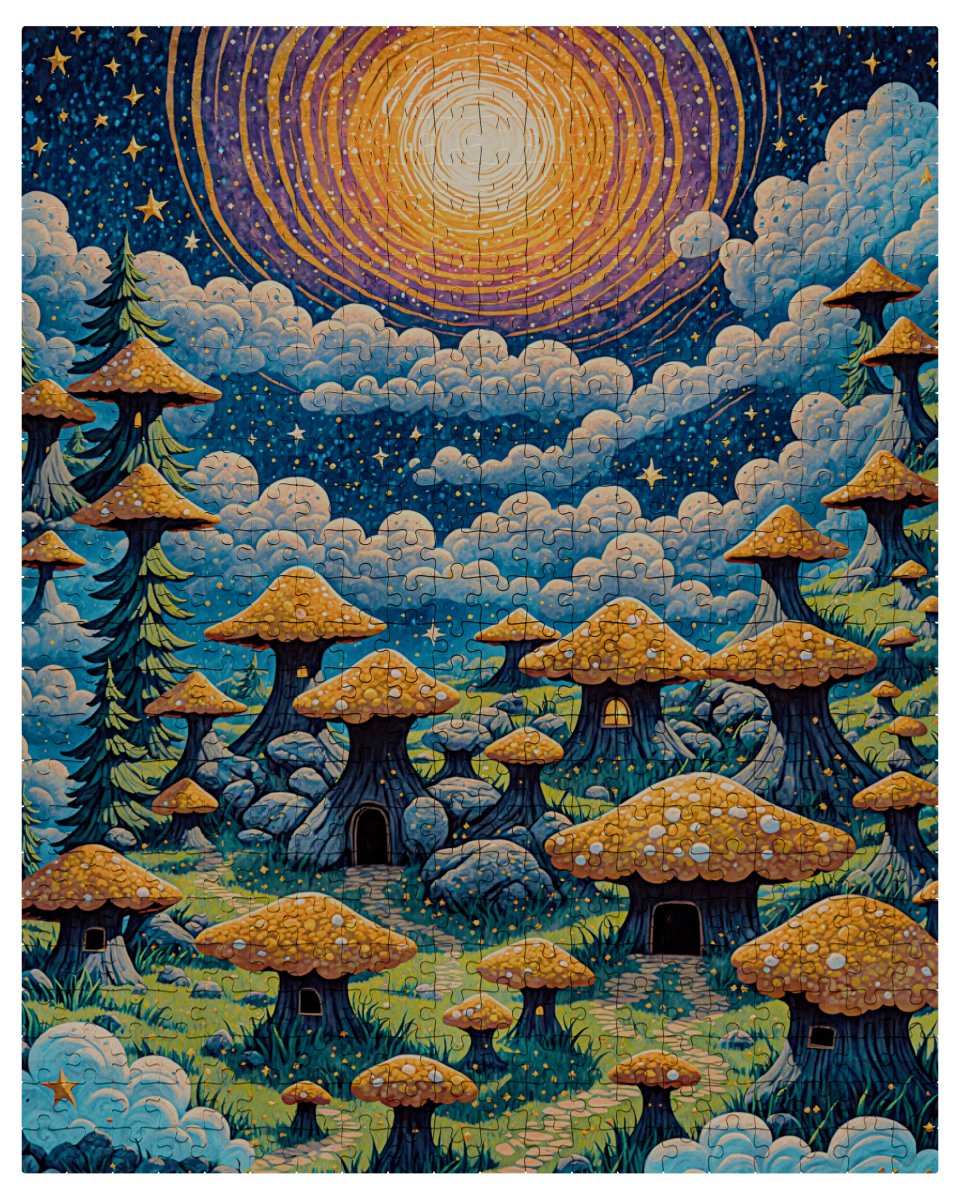 Jolly mushroom town - Puzzle - Puzzle - Ever colorful