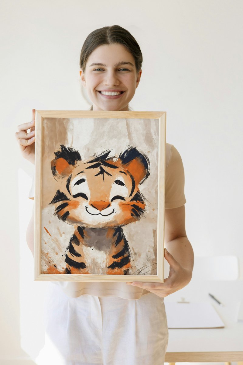 Joy of a tiger portrait - Art print - Poster - Ever colorful