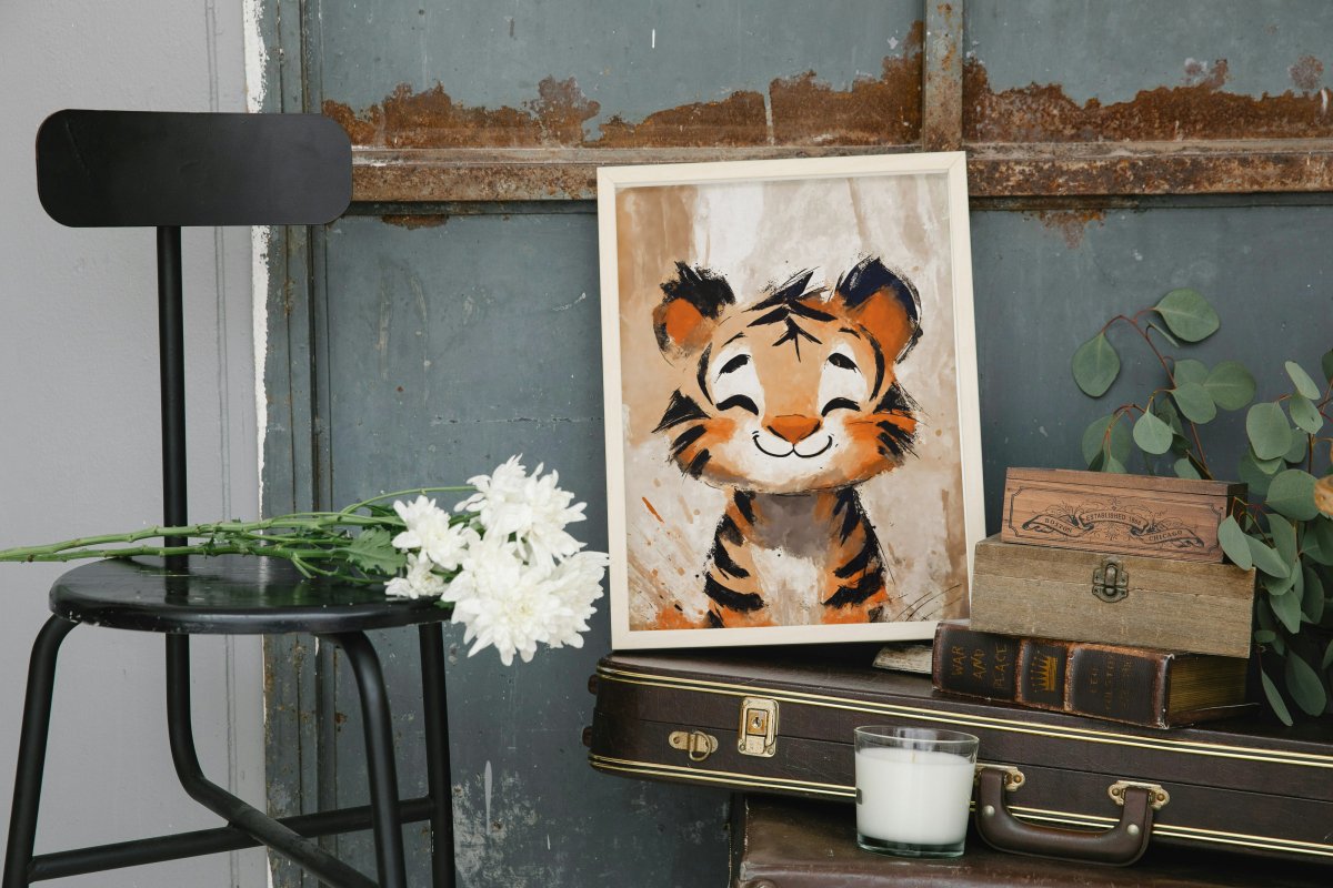 Joy of a tiger portrait - Art print - Poster - Ever colorful