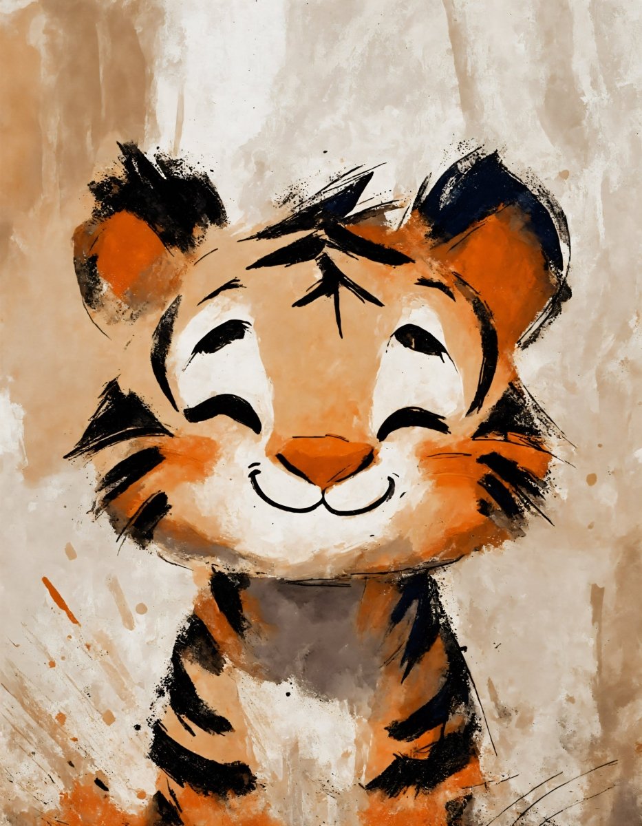 Joy of a tiger portrait - Art print - Poster - Ever colorful