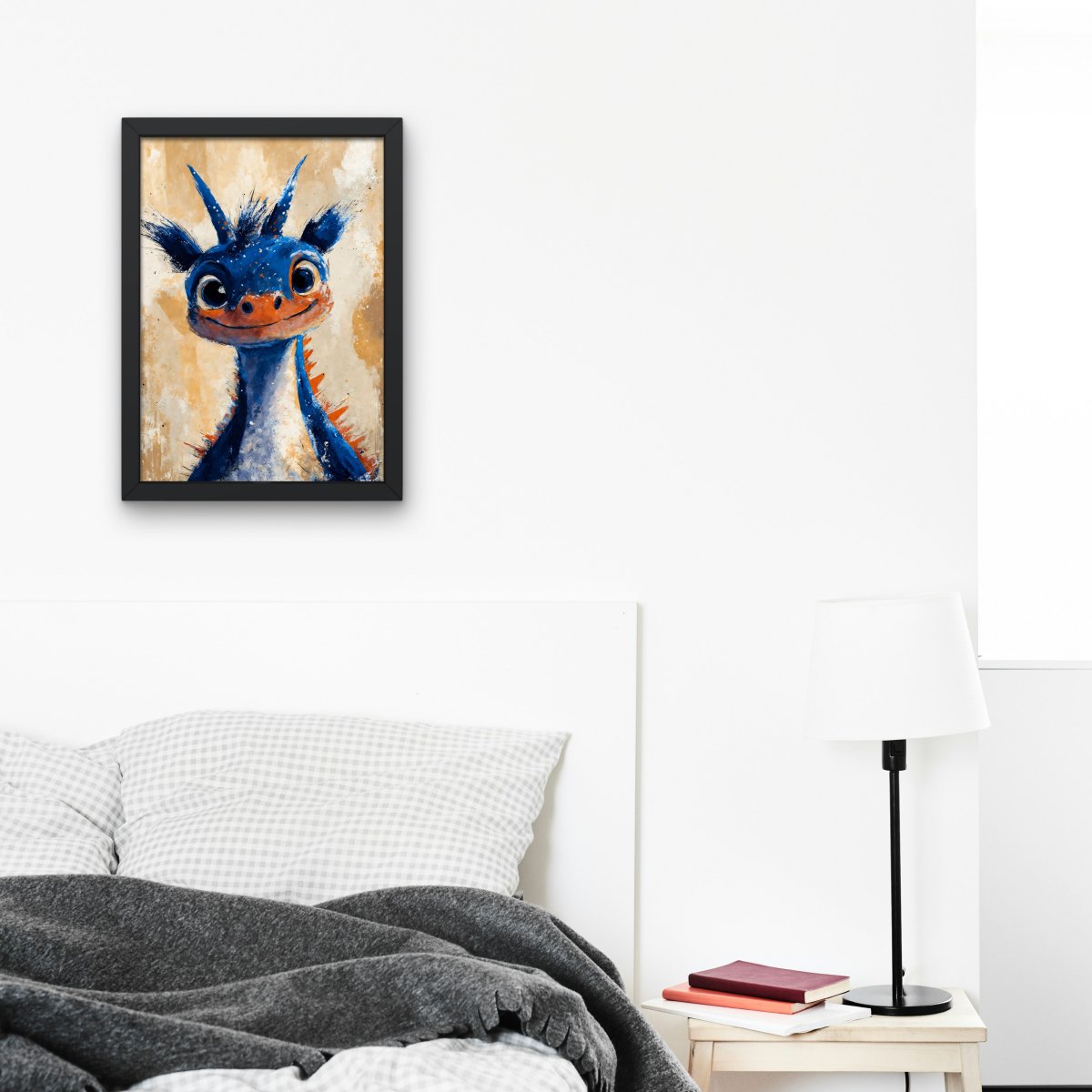 Merry blue dragon portrait - Art print - Poster - Ever colorful