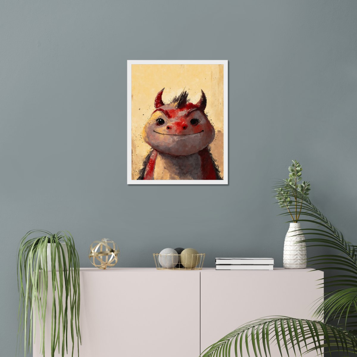 Mighty red dragon portrait - Art print - Poster - Ever colorful