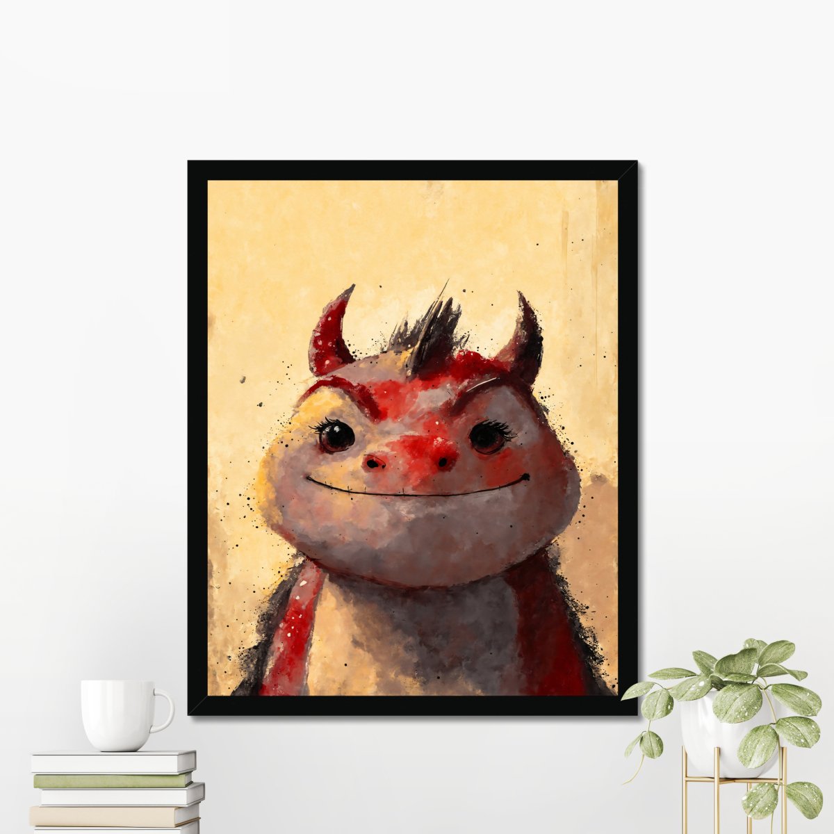 Mighty red dragon portrait - Art print - Poster - Ever colorful