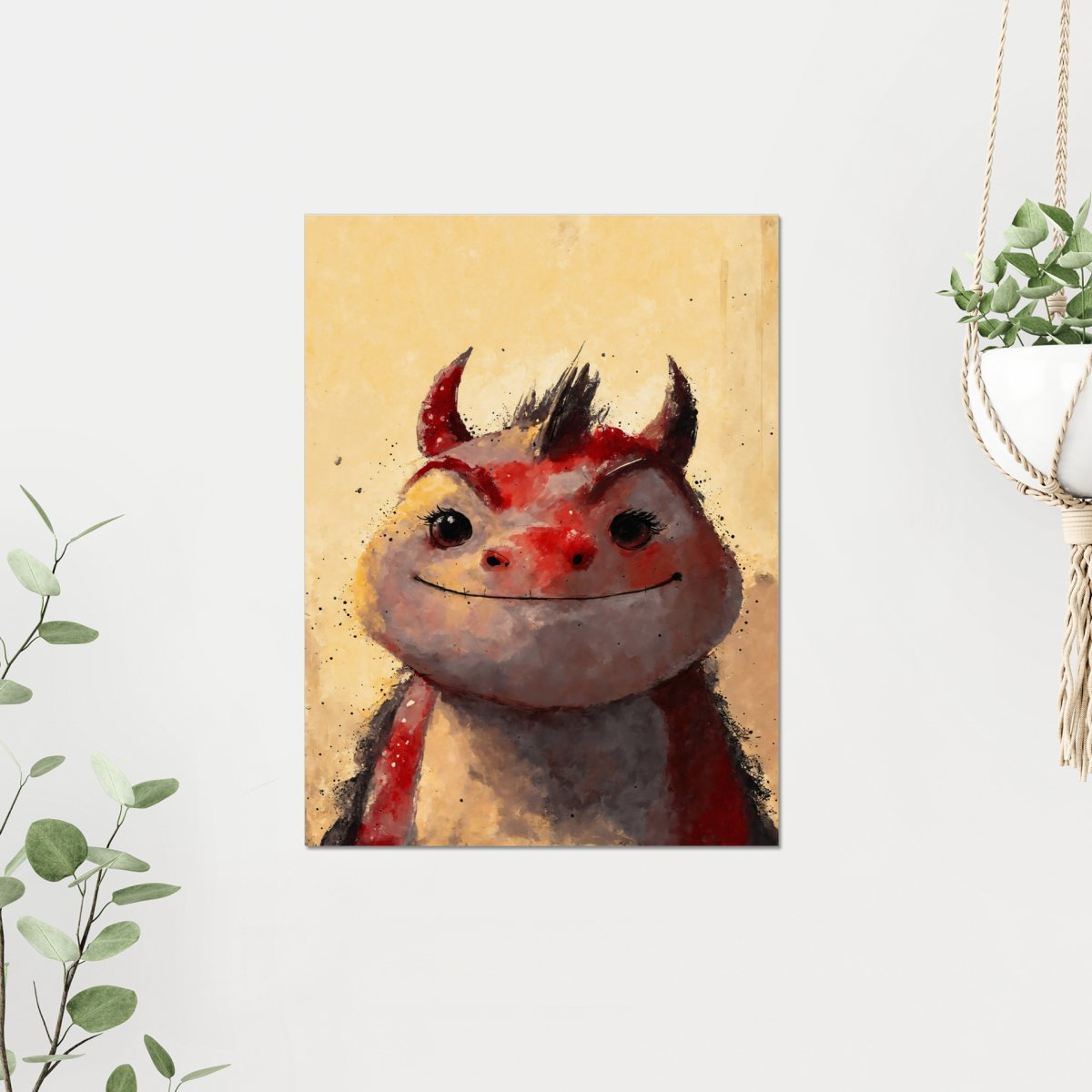 Mighty red dragon portrait - Art print - Poster - Ever colorful