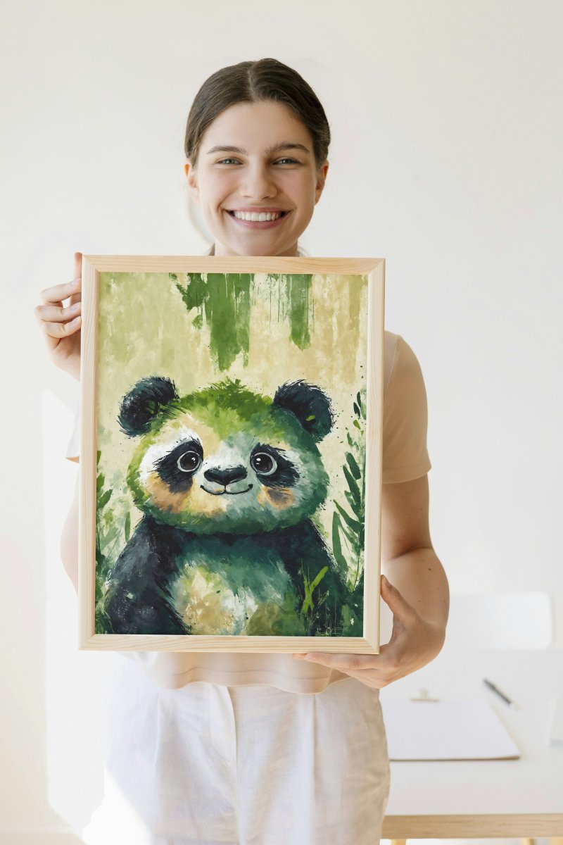 Overgrown panda portrait - Art print - Poster - Ever colorful