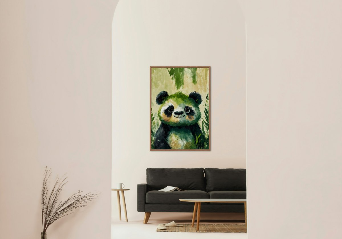 Overgrown panda portrait - Art print - Poster - Ever colorful