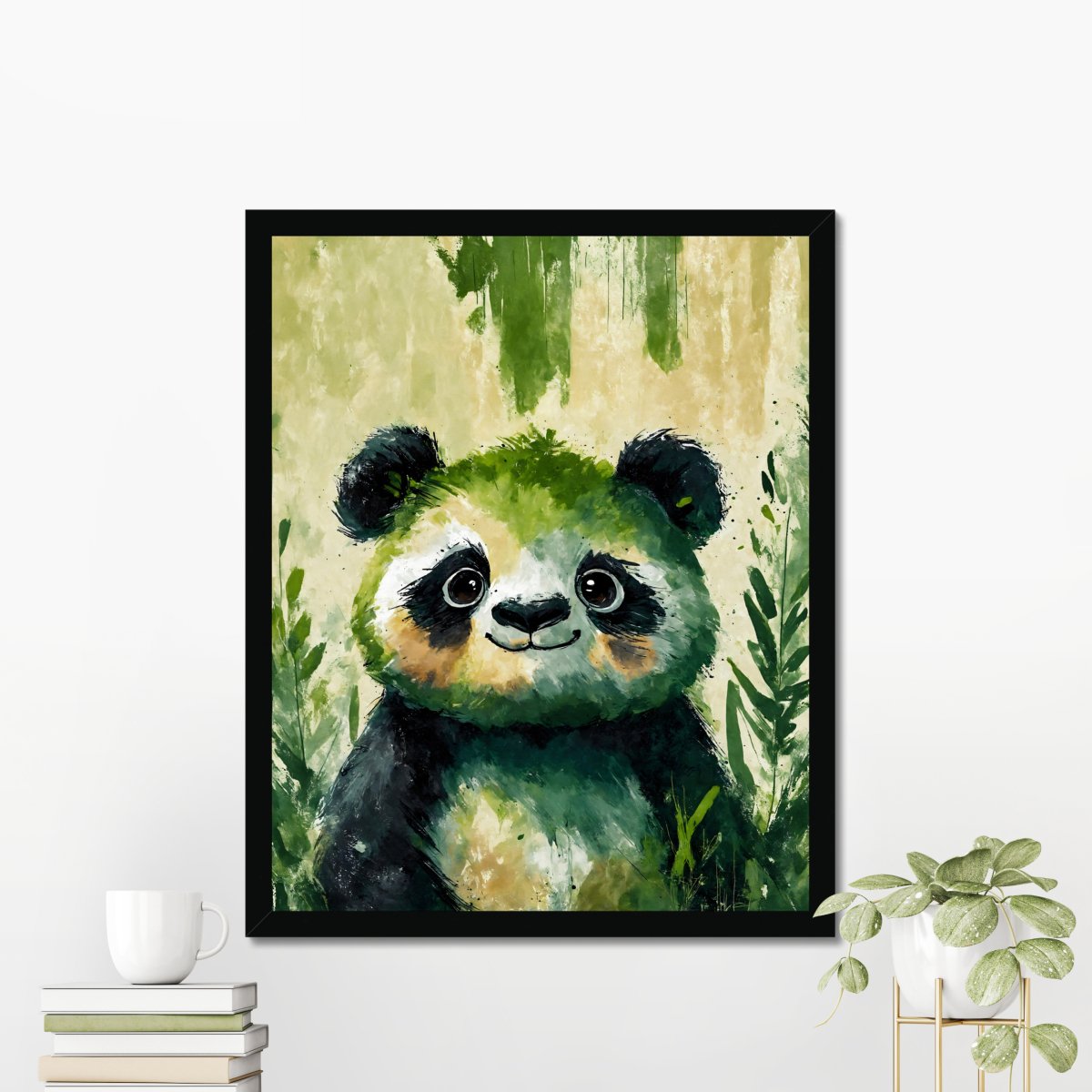 Overgrown panda portrait - Art print - Poster - Ever colorful