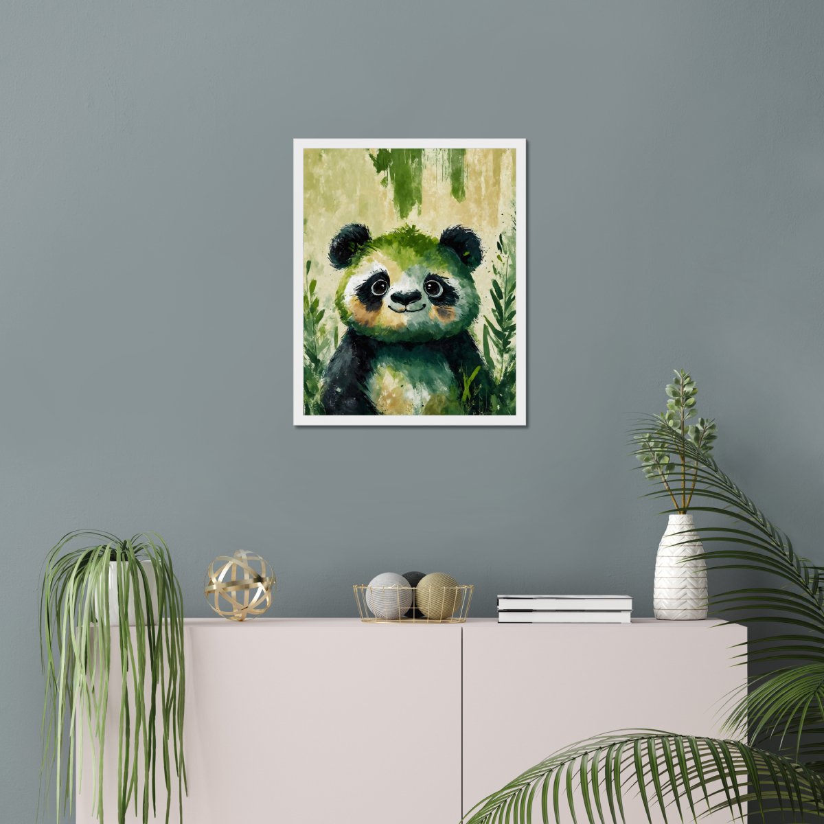 Overgrown panda portrait - Art print - Poster - Ever colorful