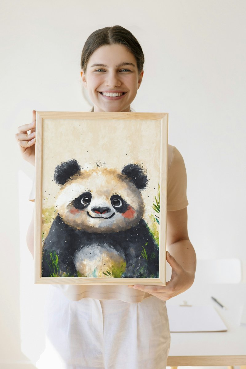 Plump panda portrait - Art print - Poster - Ever colorful