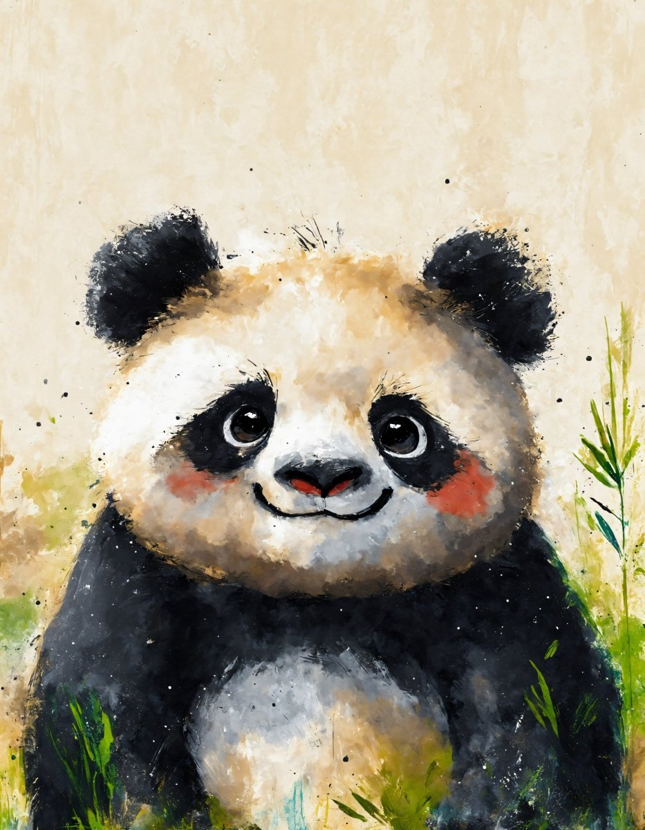 Plump panda portrait - Art print - Poster - Ever colorful