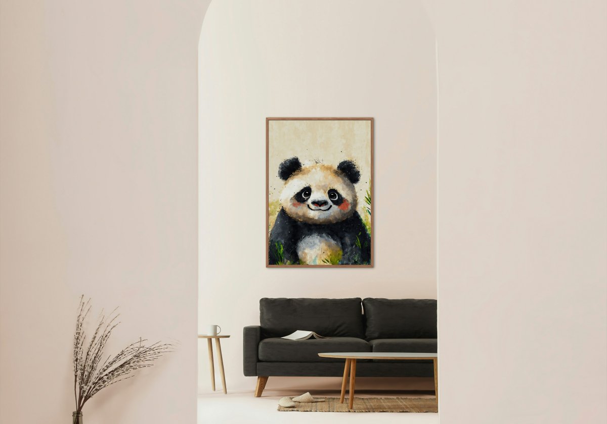 Plump panda portrait - Art print - Poster - Ever colorful