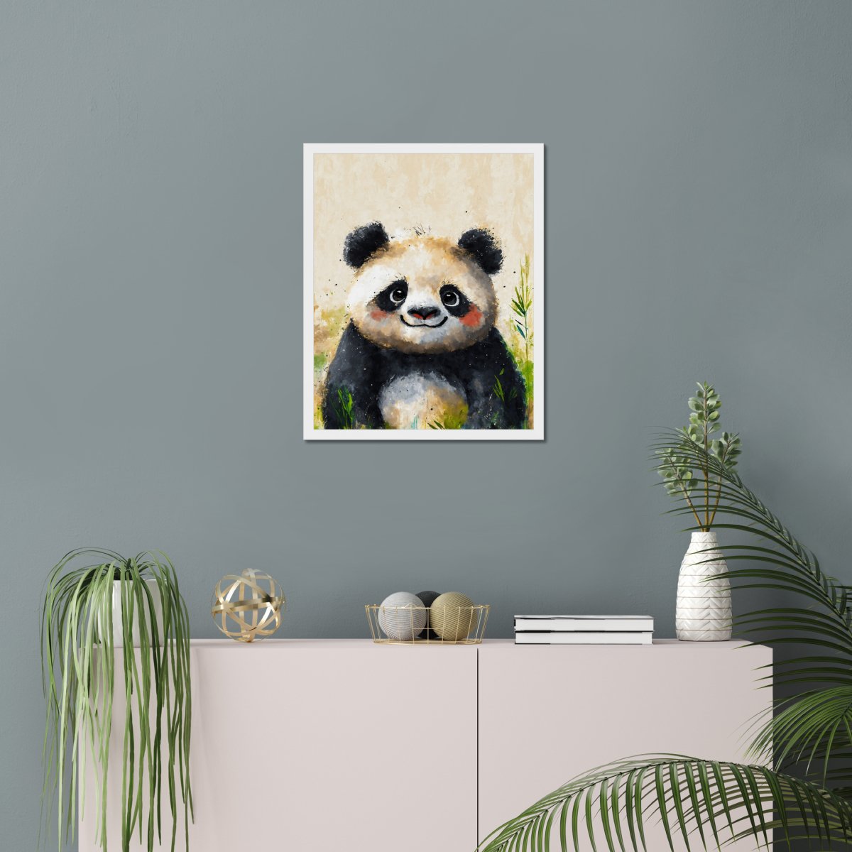 Plump panda portrait - Art print - Poster - Ever colorful