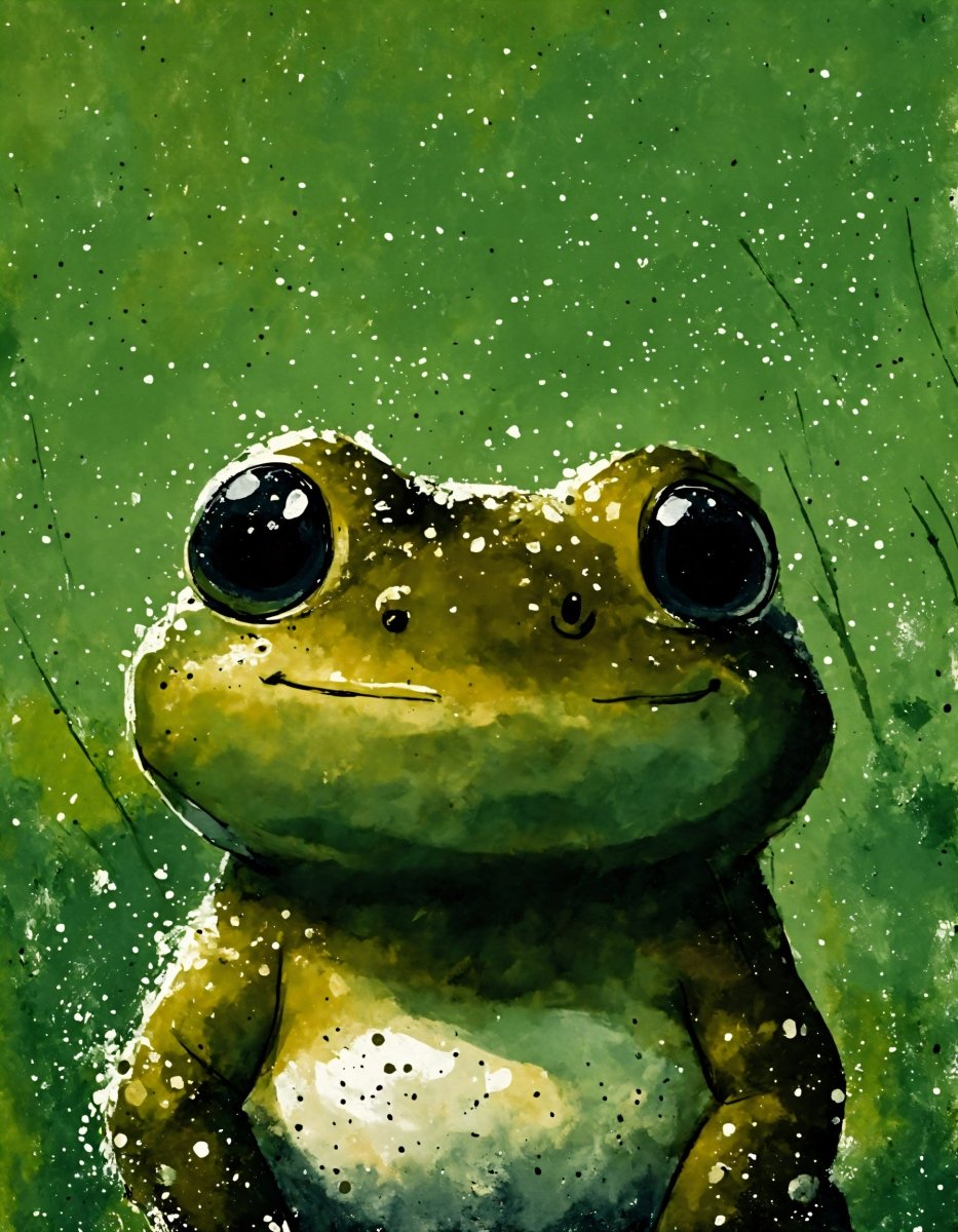 Popeyed frog portrait - Art print - Poster - Ever colorful