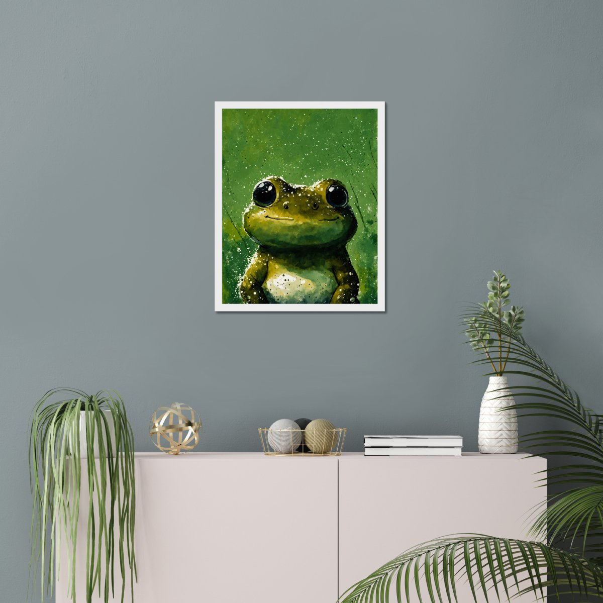 Popeyed frog portrait - Art print - Poster - Ever colorful