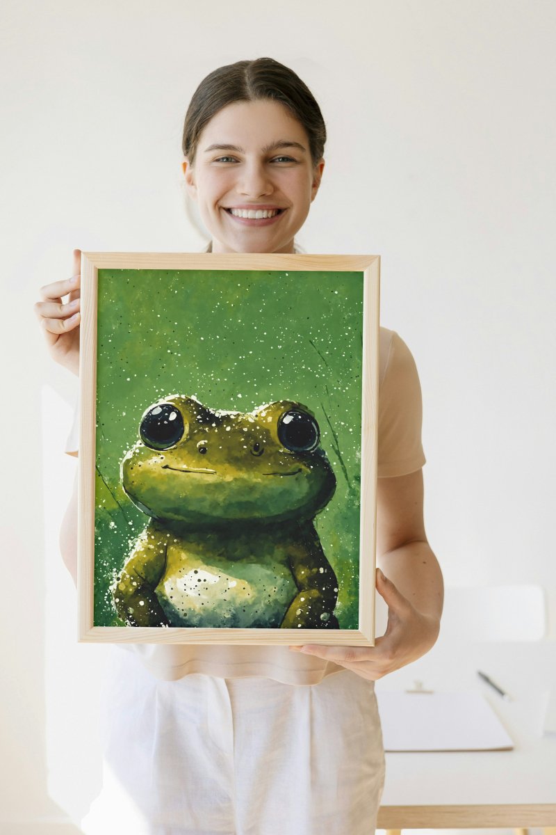 Popeyed frog portrait - Art print - Poster - Ever colorful