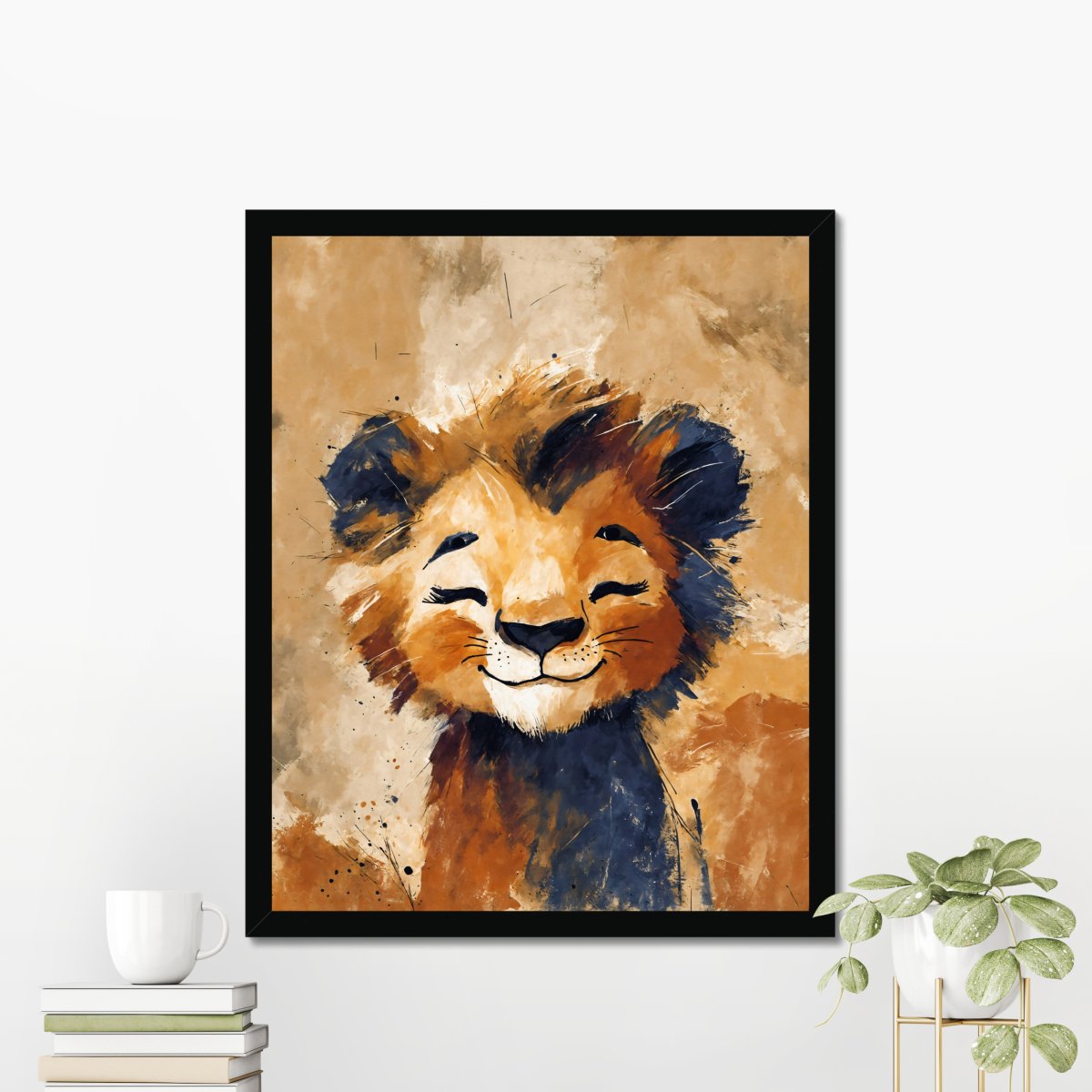 Resting lion cub portrait - Art print - Poster - Ever colorful