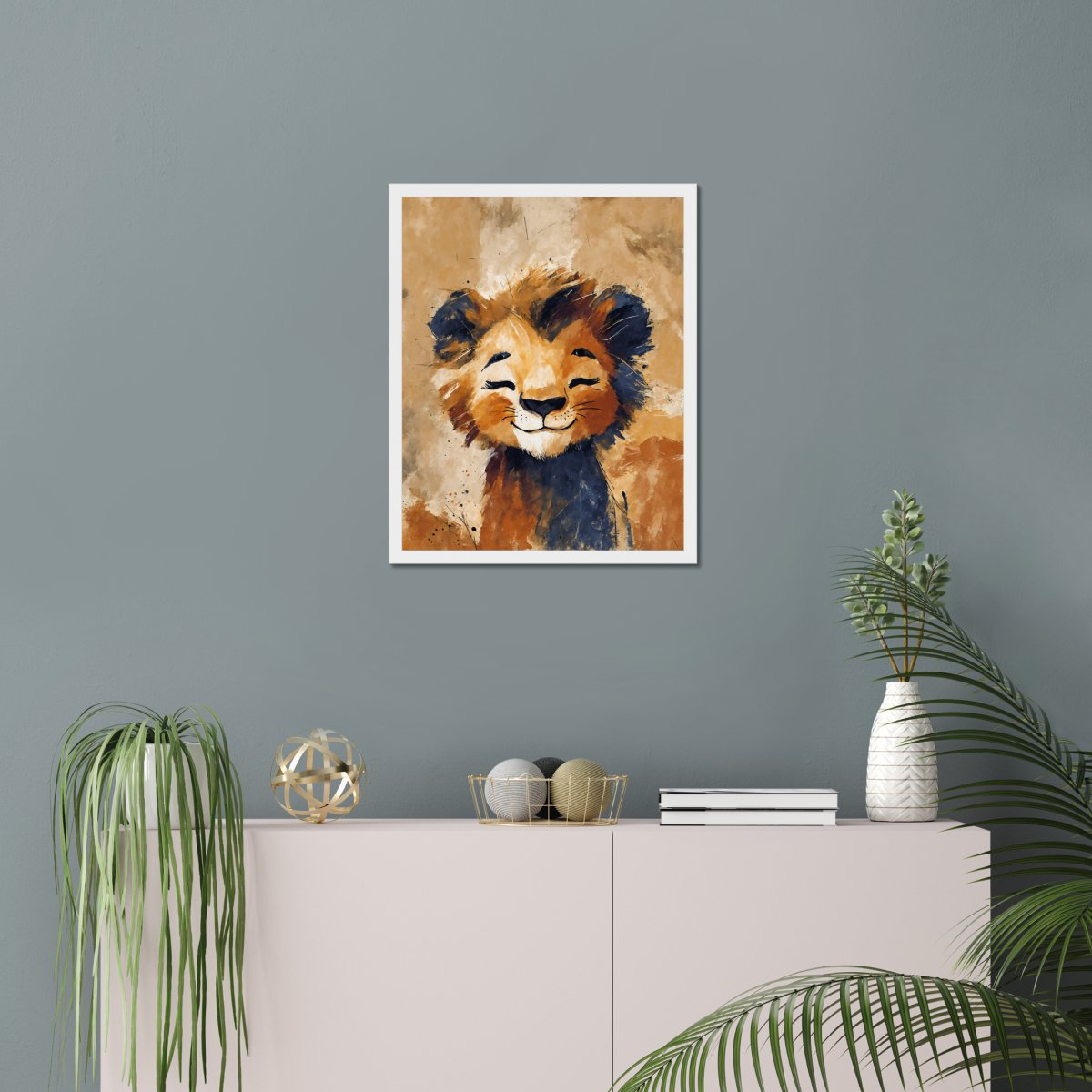 Resting lion cub portrait - Art print - Poster - Ever colorful