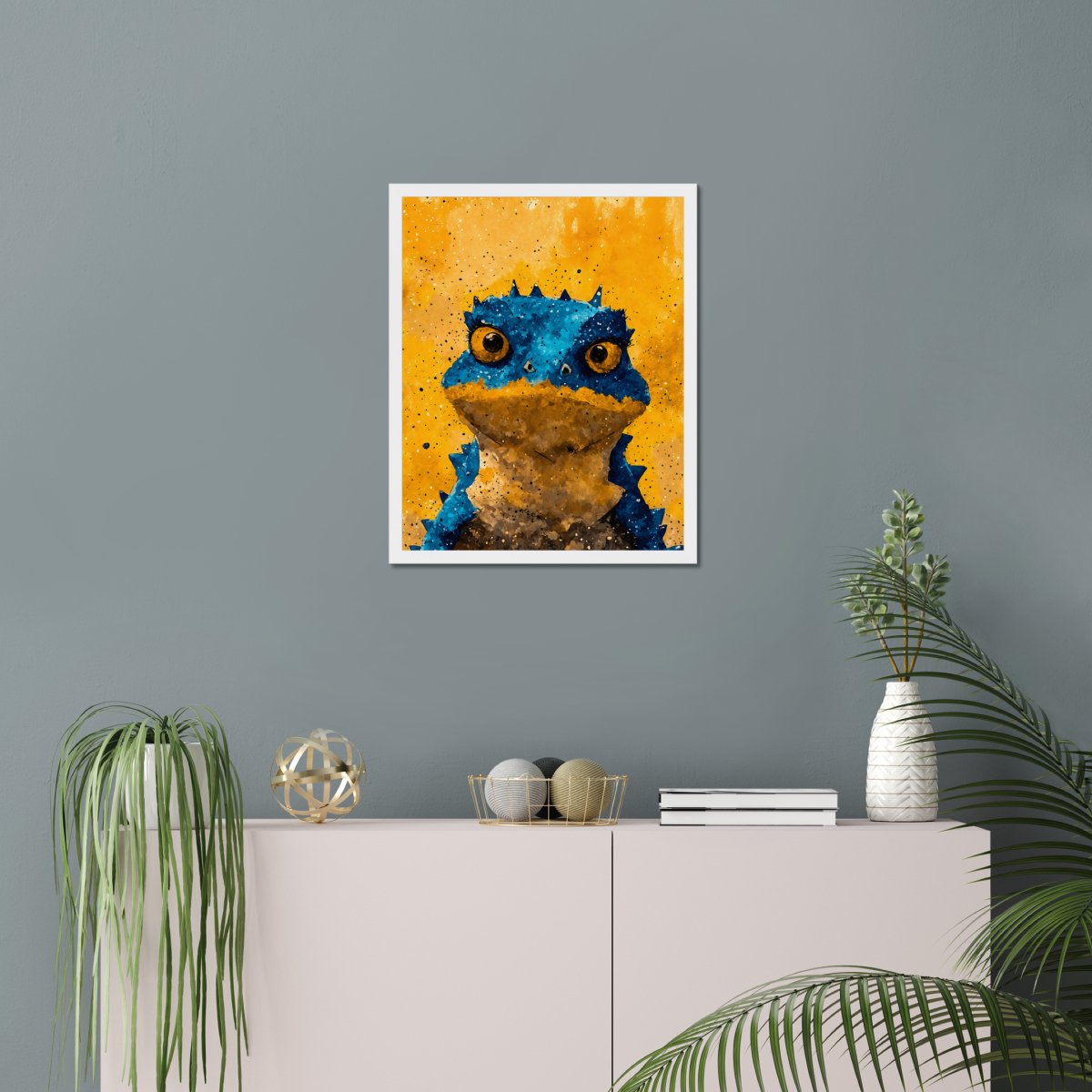 Serious lizard portrait - Art print - Poster - Ever colorful