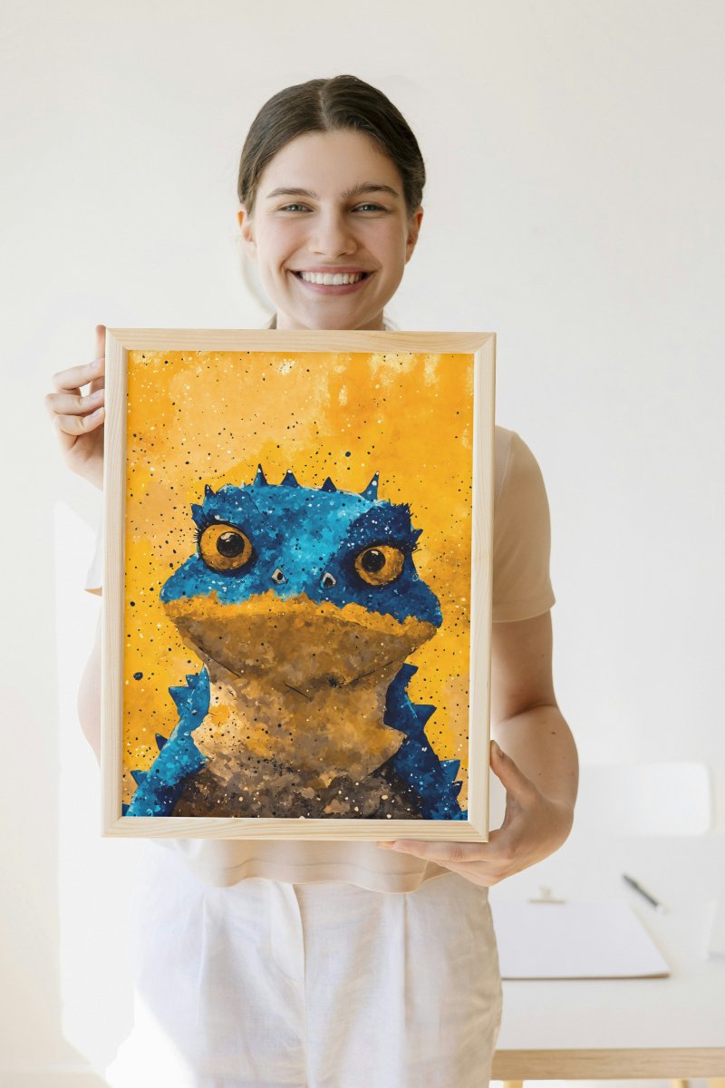 Serious lizard portrait - Art print - Poster - Ever colorful