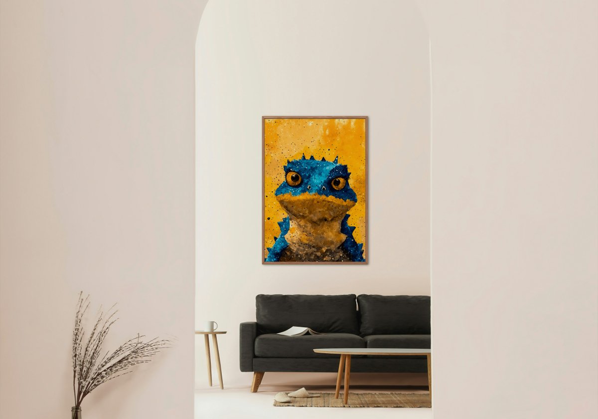 Serious lizard portrait - Art print - Poster - Ever colorful