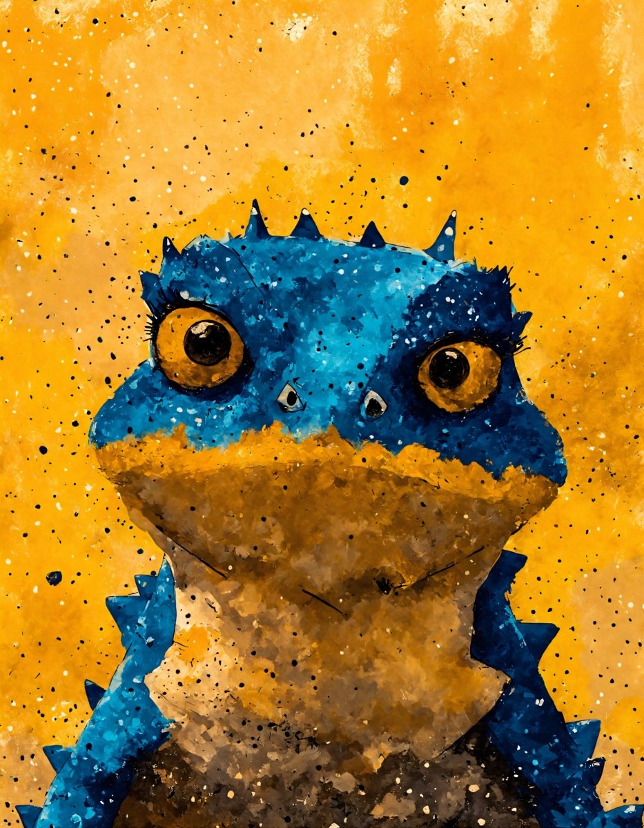 Serious lizard portrait - Art print - Poster - Ever colorful