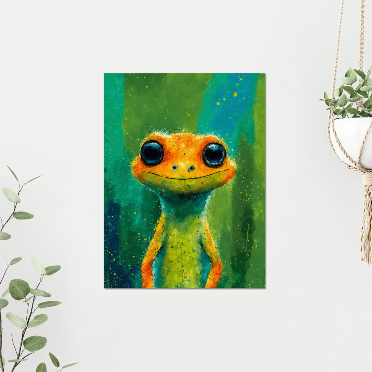 Slim baby gecko portrait - Art print - Poster - Ever colorful