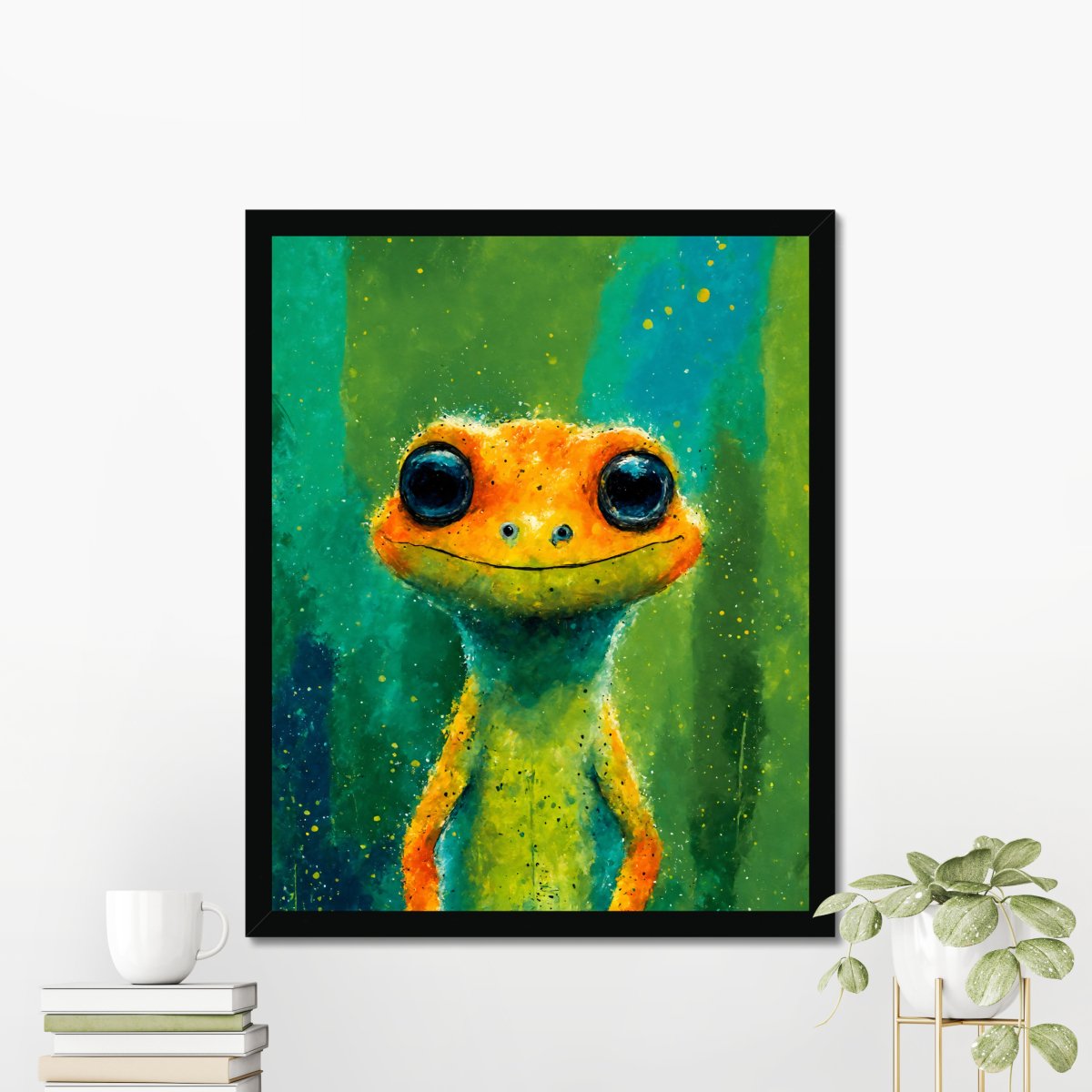 Slim baby gecko portrait - Art print - Poster - Ever colorful