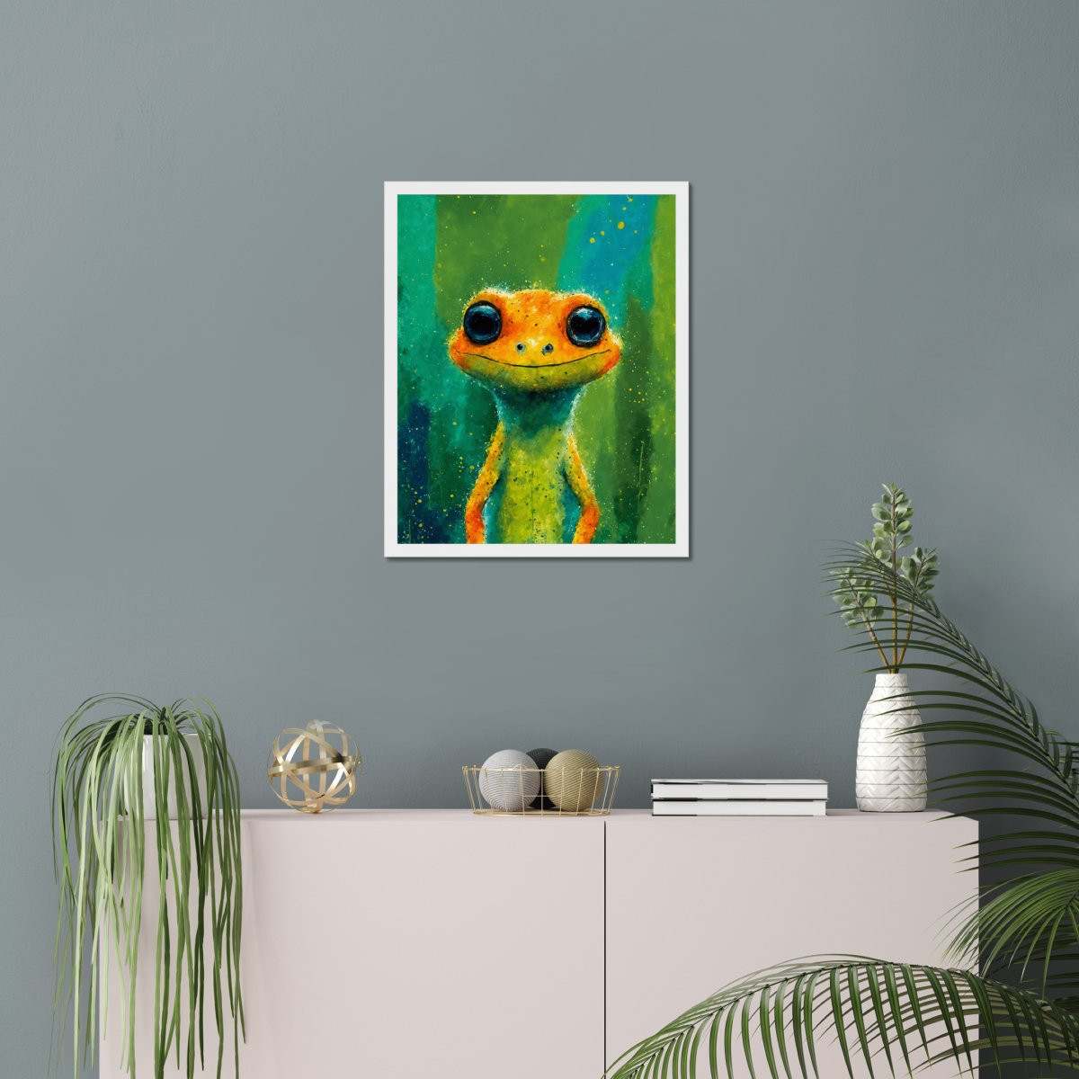 Slim baby gecko portrait - Art print - Poster - Ever colorful