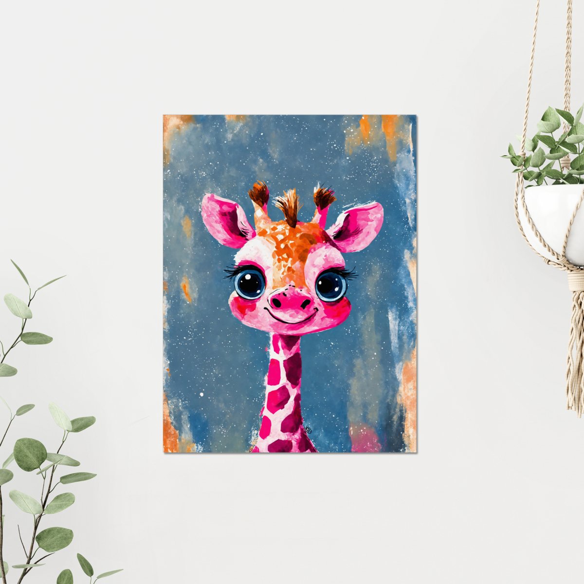 Smiling giraffe portrait - Art print - Poster - Ever colorful