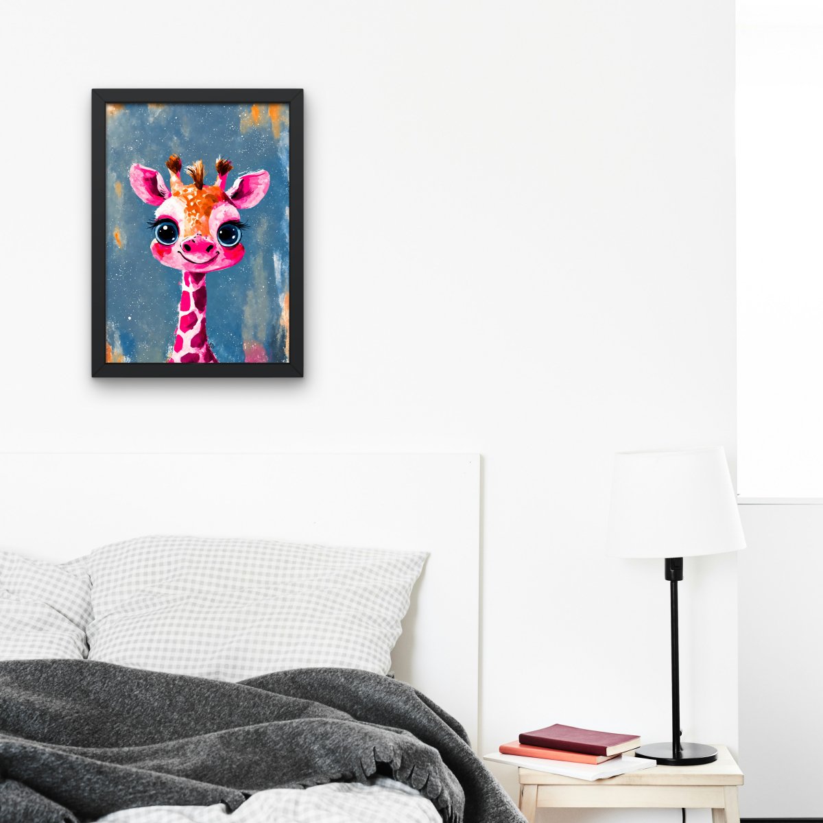 Smiling giraffe portrait - Art print - Poster - Ever colorful