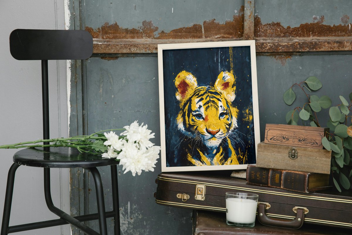 Wishful tiger cub portrait - Art print - Poster - Ever colorful