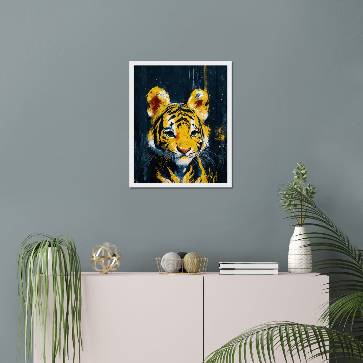 Wishful tiger cub portrait - Art print - Poster - Ever colorful