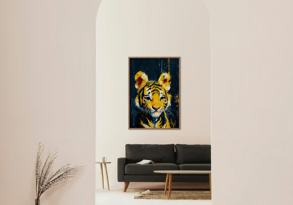 Wishful tiger cub portrait - Art print - Poster - Ever colorful