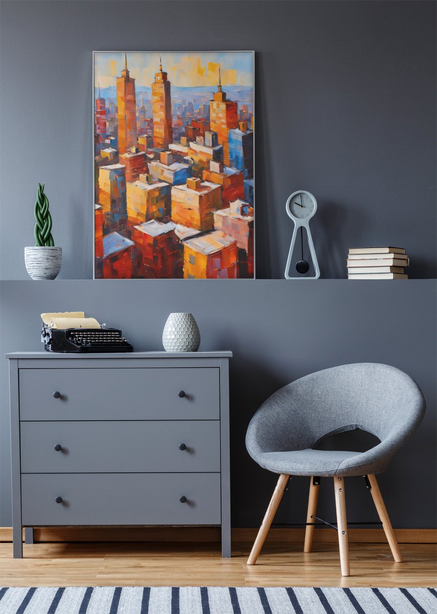 Aerial cityscape view - Art print - Poster - Ever colorful