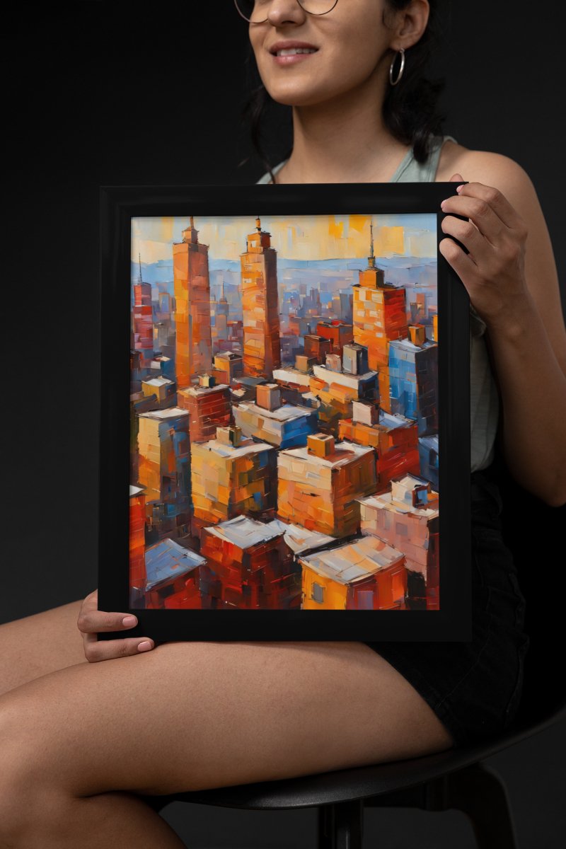 Aerial cityscape view - Art print - Poster - Ever colorful