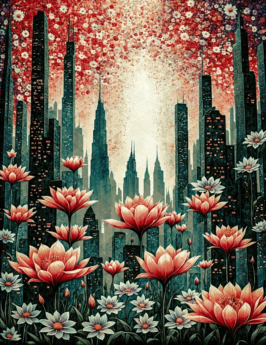 Aquamarine metropolis - Art print - Poster - Ever colorful