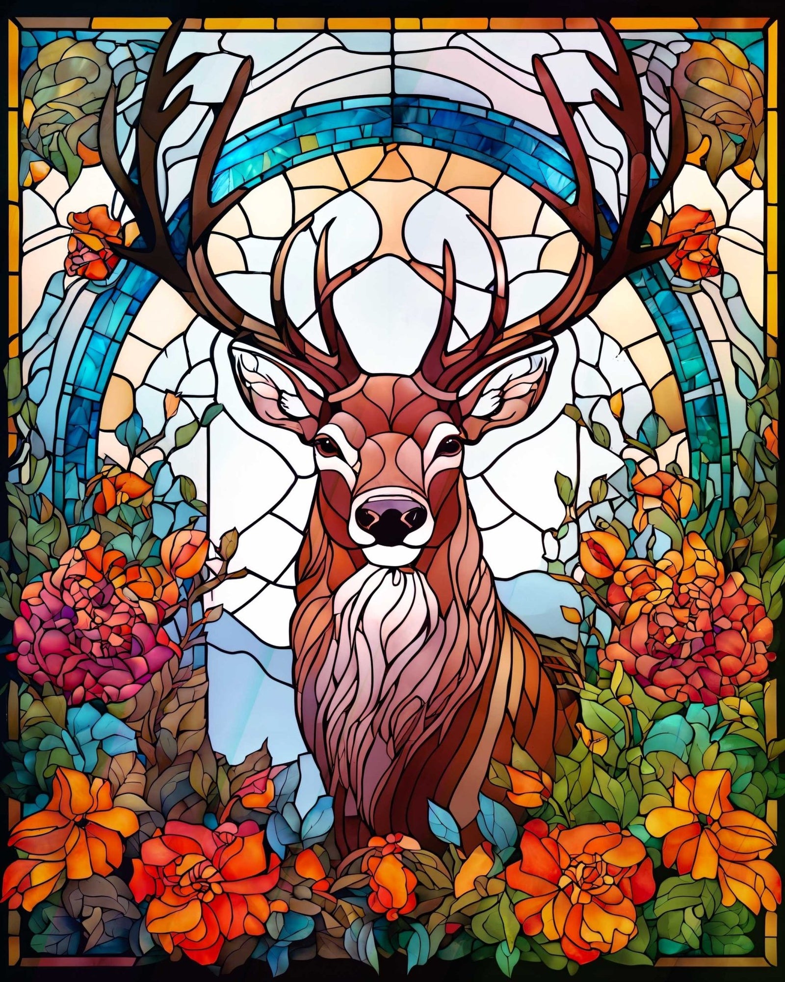 Blooming stag - Poster - Ever colorful