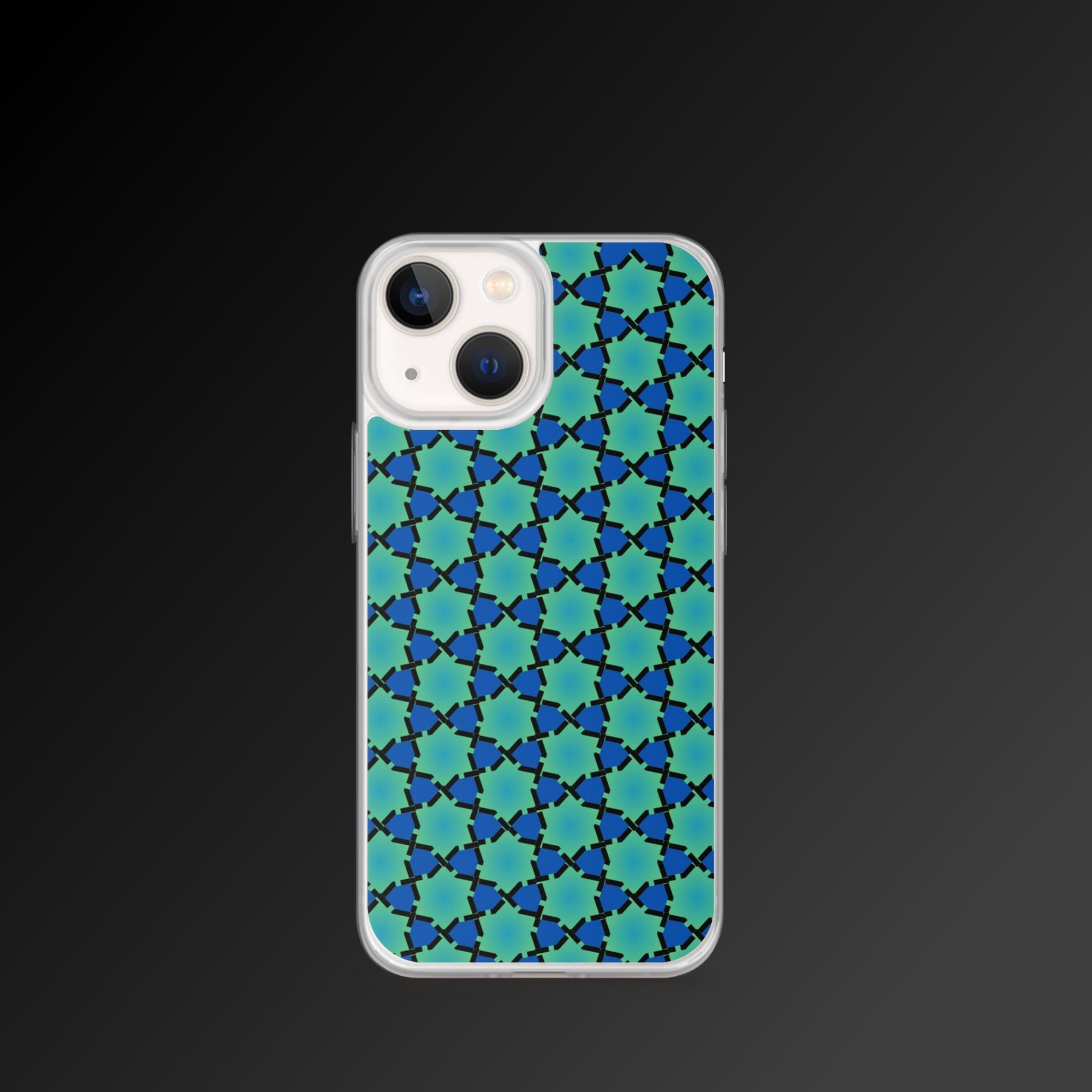 "Blue flakes pattern" clear iphone case - Clear iphone case - Ever colorful