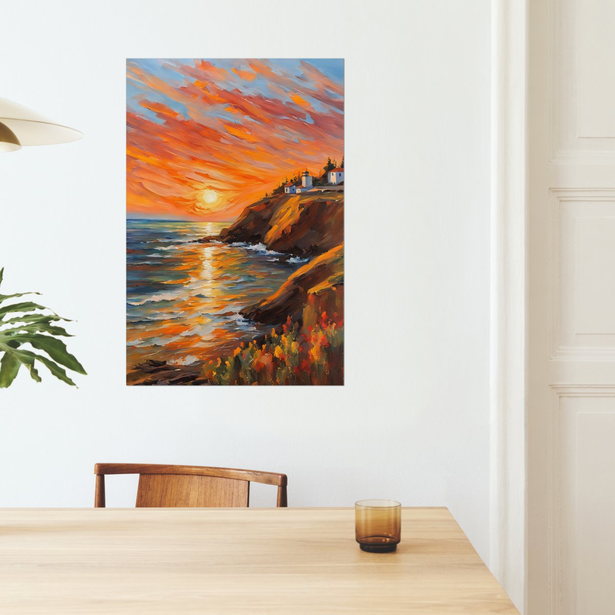 Cliffside town - Art print - Poster - Ever colorful