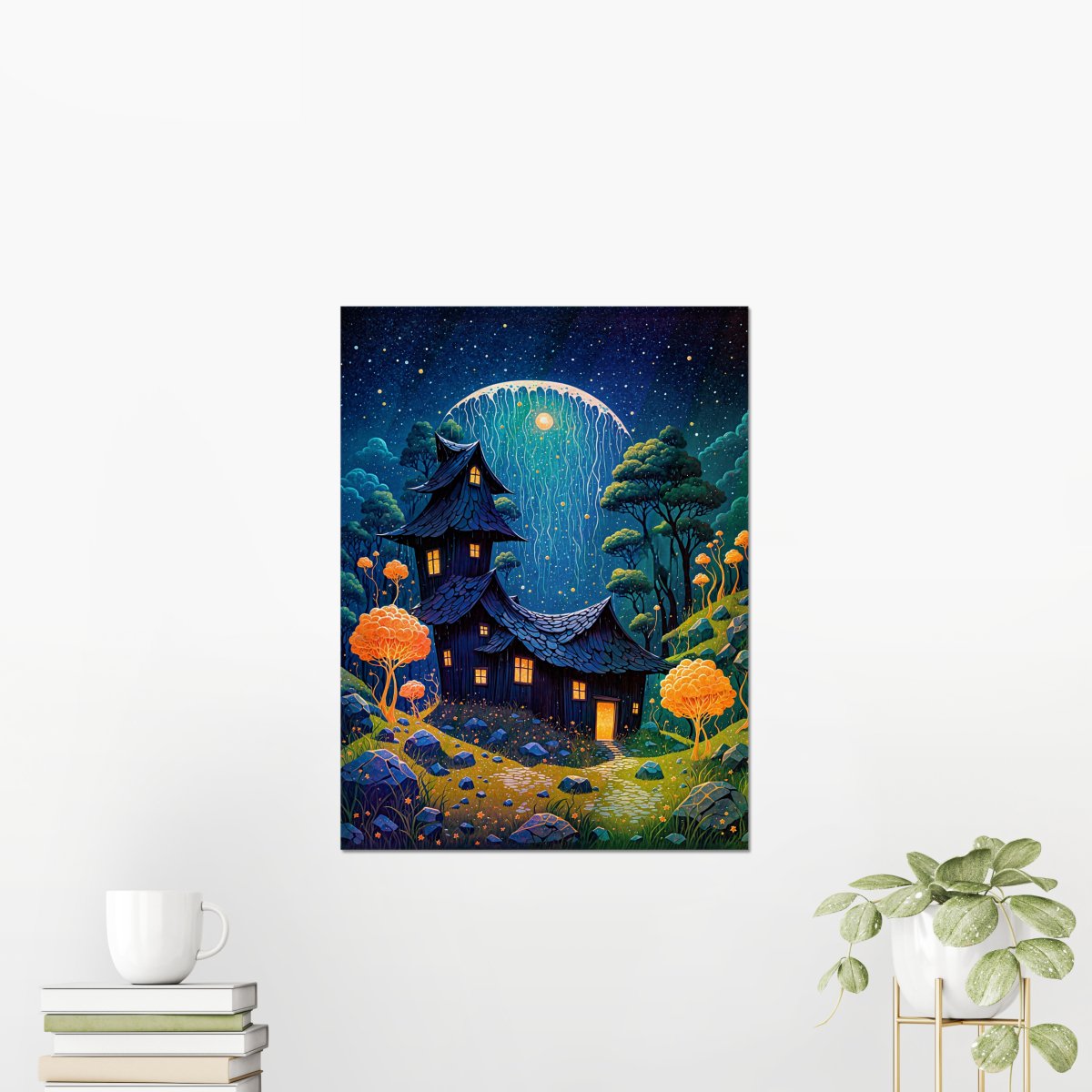 Crescent blue dusk - Art print - Poster - Ever colorful