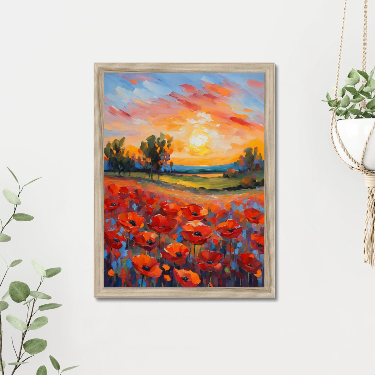Crimson poppy meadow - Art print - Poster - Ever colorful