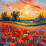 Crimson poppy meadow - Art print - Poster - Ever colorful
