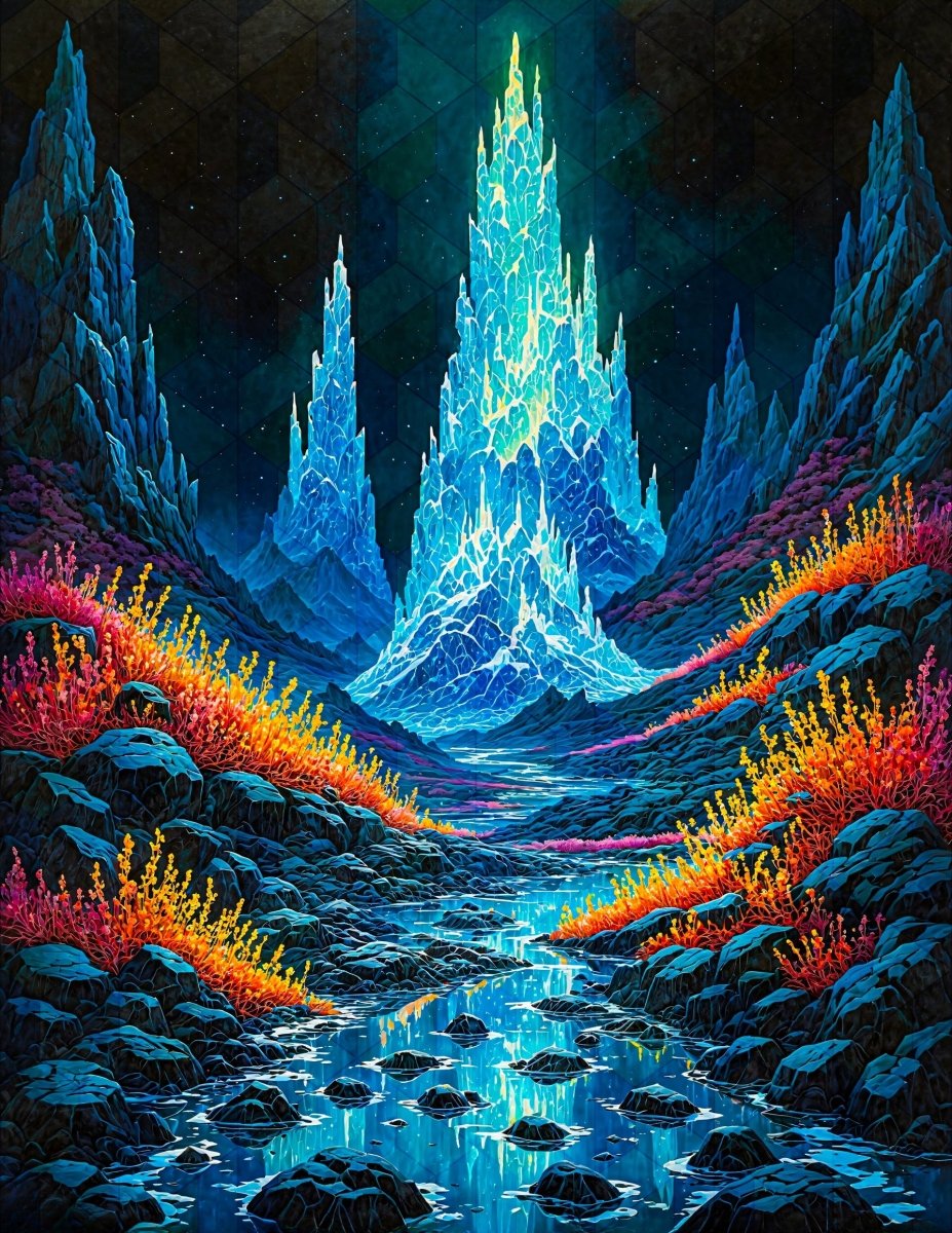 Crystalline lands - Art print - Poster - Ever colorful