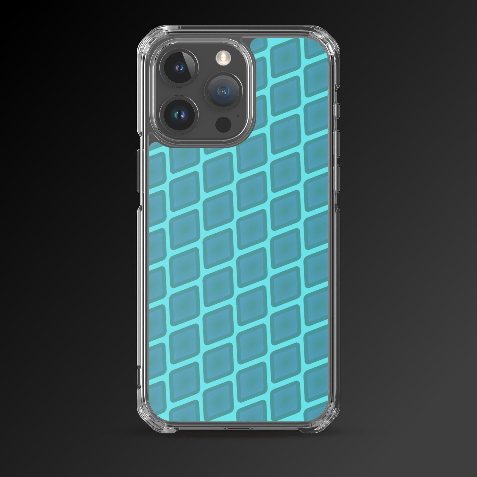 "Cyan diamonds pattern" clear iphone case - Clear iphone case - Ever colorful