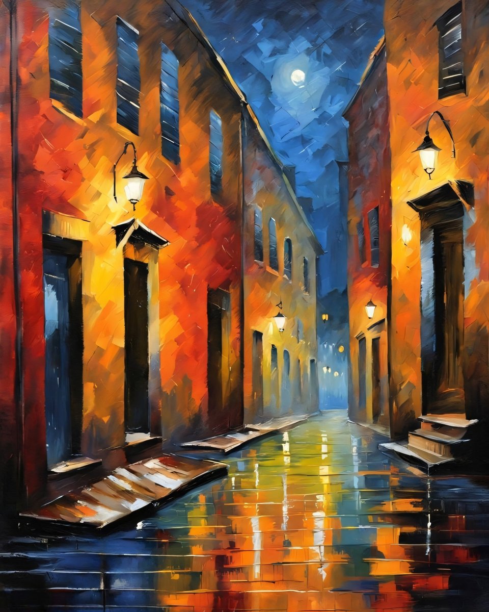 Desolate night alley - Art print - Poster - Ever colorful