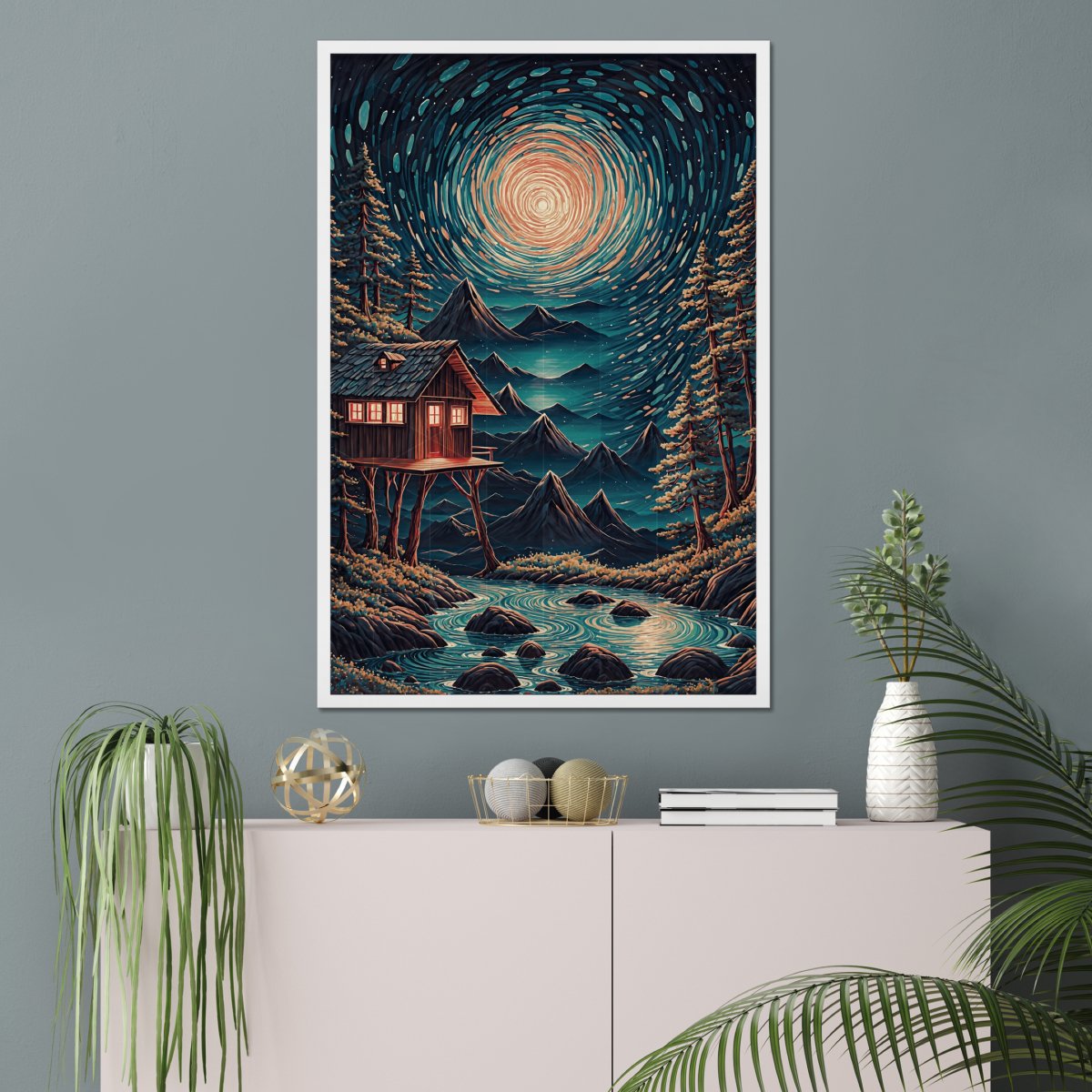 Distant vortex hut - Art print - Poster - Ever colorful