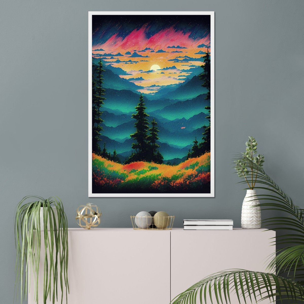 Dreamy nightfall - Art print - Poster - Ever colorful