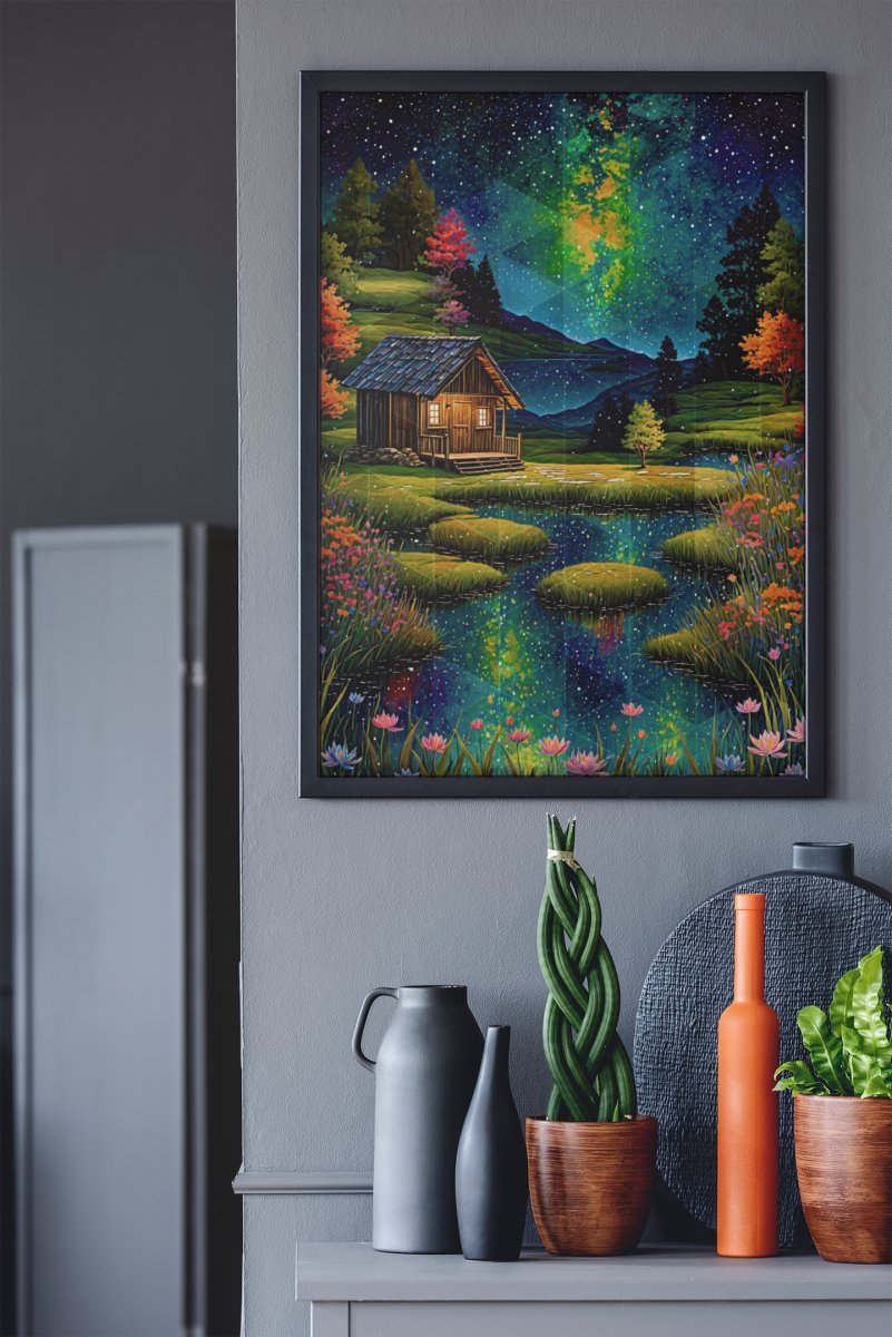 Floral pond of stars - Art print - Poster - Ever colorful