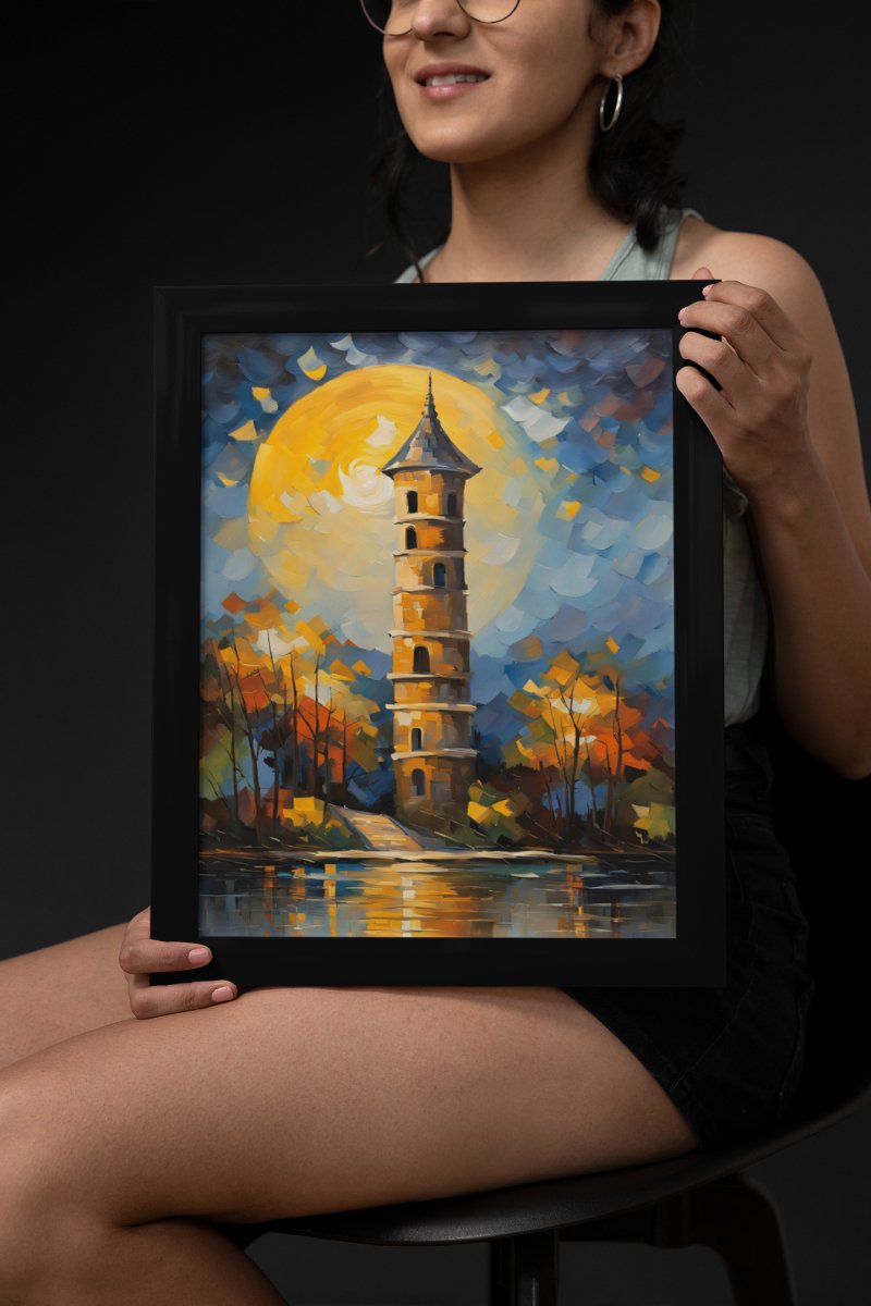 Fullmoon spire - Art print - Poster - Ever colorful